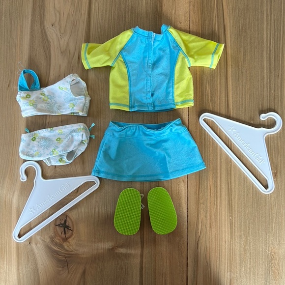 American Girl Bathing Suit and Rash Guard Ensemble - Picture 2 of 3